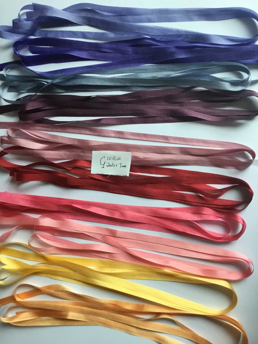110 pieces 7mm silk ribbon